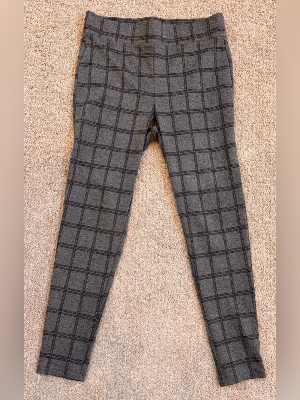 LOFT Gray Plaid Leggings